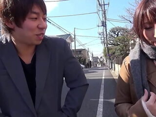 Big natural Boobs Japanese MILF Cougar seduce Boy to uncensored Backseat Car Fuck