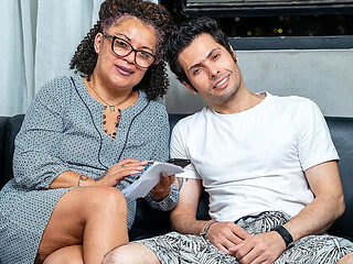 Fat Mature Takes Stepson's Hard Cock in Her Ass - Rough Anal & Facial