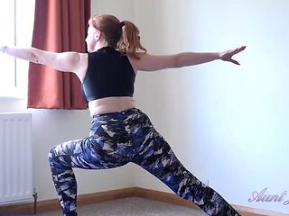 Auntjudys - Busty Mature Bombshell Mrs. Red - Hot Yoga Workout