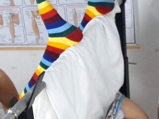 Girl for the First Time at the Gynecologist.