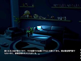 Japanese H-Game style sex with animated anime babe