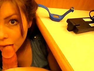 Office undertable blowjob: Amateur, Stripchat  Cumshot Porn