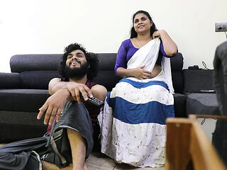 Desi maid servant janu gets hot sex with boss on sofa while watching TV - Indian homemade fuck