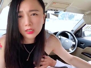 Asian Girl Has Public Car Sex with Uber Driver and Swallows