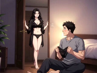 Stepmom's teach Private Lingerie Lesson to her stepson