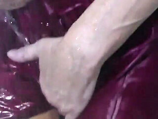 Finger Fucking Wet in the Shower Wearing a Silk Nightie