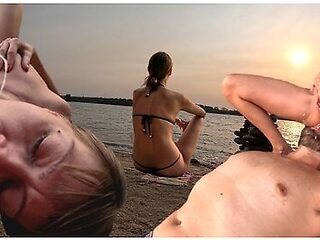 Wet Sunset On The Beach With Almasol: Hot Wife (milf) Squirts In Husbands Face