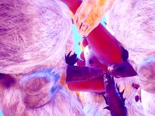 Furry Anime Mom Gets Roughed Up in Group Sex with Big Cock Lovers