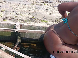 Flashing Twerking at a Beach in Africa