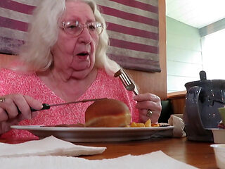 Step mom and I eating