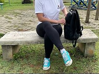 Mar�a Eduarda, a cute schoolgirl, gets caught having her ass pounded by a