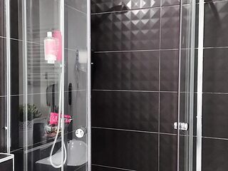 Busty Babysitter Shows Off Her Big Natural Tits in the Shower