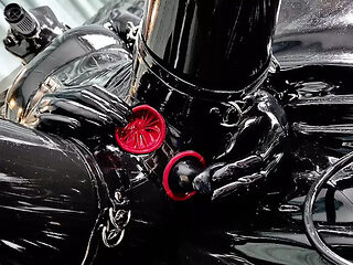 LatexLovingLady Solo: Built-In Vaginal & Anal Condom Latex Catsuit Tease - OnlyFans HD