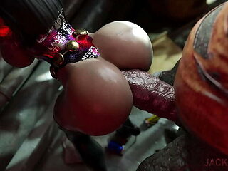 Selina's Shame - Jackerman 3D Animation - Latina with Big Boobs and Big Ass Gets Creampie from Monster