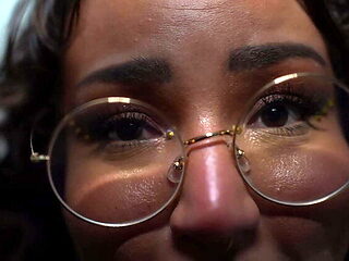 Slutty Latina Librarian Peachie Garcia Blows Gibby The Clown's Big Black Cock