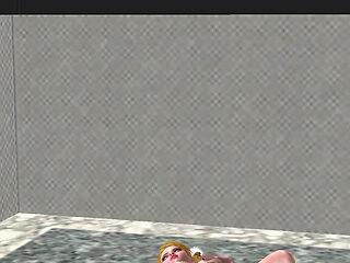 Cute Blond Girl Fingers Pussy & Masturbates with Cucumber 3D Cartoon Hentai