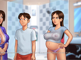 Summertime saga - gameplay - roleplay - wet shirt pregnant teen and teen's photoshoot