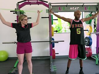 Black man fucks tight pussy and ass of blonde slut Cory Chase