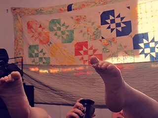 BBW gets her wet pussy stuffed by a giant black dildo