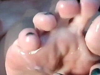 Topless Toe Fetish Tease