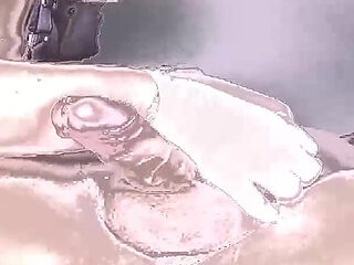 A Nurse in White Gloves Waxes a Guy