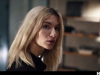 Petite Emma takes big cock in bondage DP