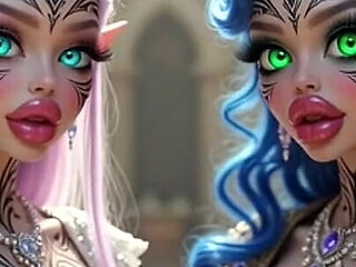 Beautiful Elves Princess Kissing, Ai Animation
