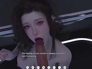 He plays by placing his penis against her breasts. gameplay