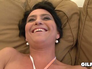 Horny GILF Marica And Nicol Get Double Penetrated By Multiple Muscular Men On Beige Couch