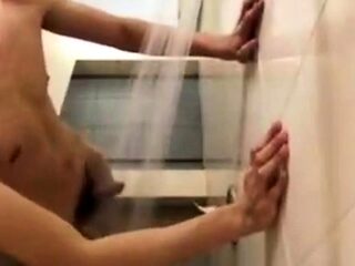 boy fun in shower
