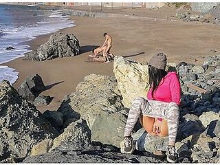 Getting Myself Off Watching Hot Couple Fuck On The Beach