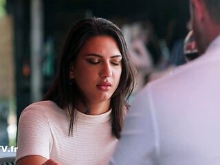 Hot French Brunettes Cuckold Reconciliation on Back Seat